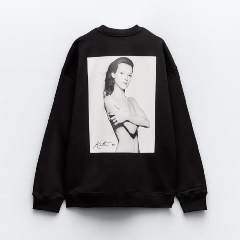 Zara Kate Moss Iconic Image by Terry O Neil Sweatshirt SIZE S NWT